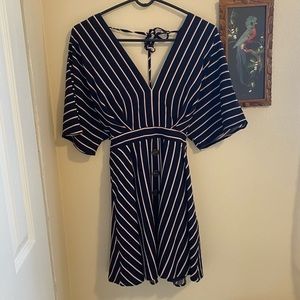 Red, white, and navy  short sleeve Windsor Striped mini dress in size Medium